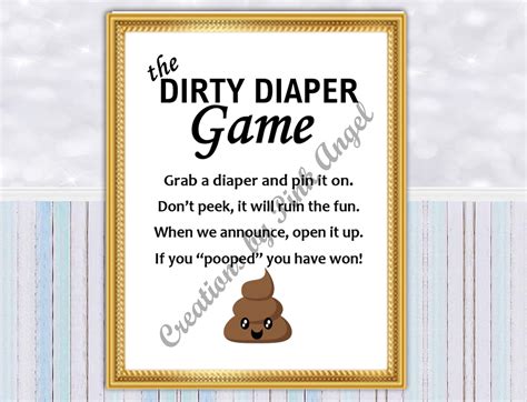 Dirty Diaper Game Printable